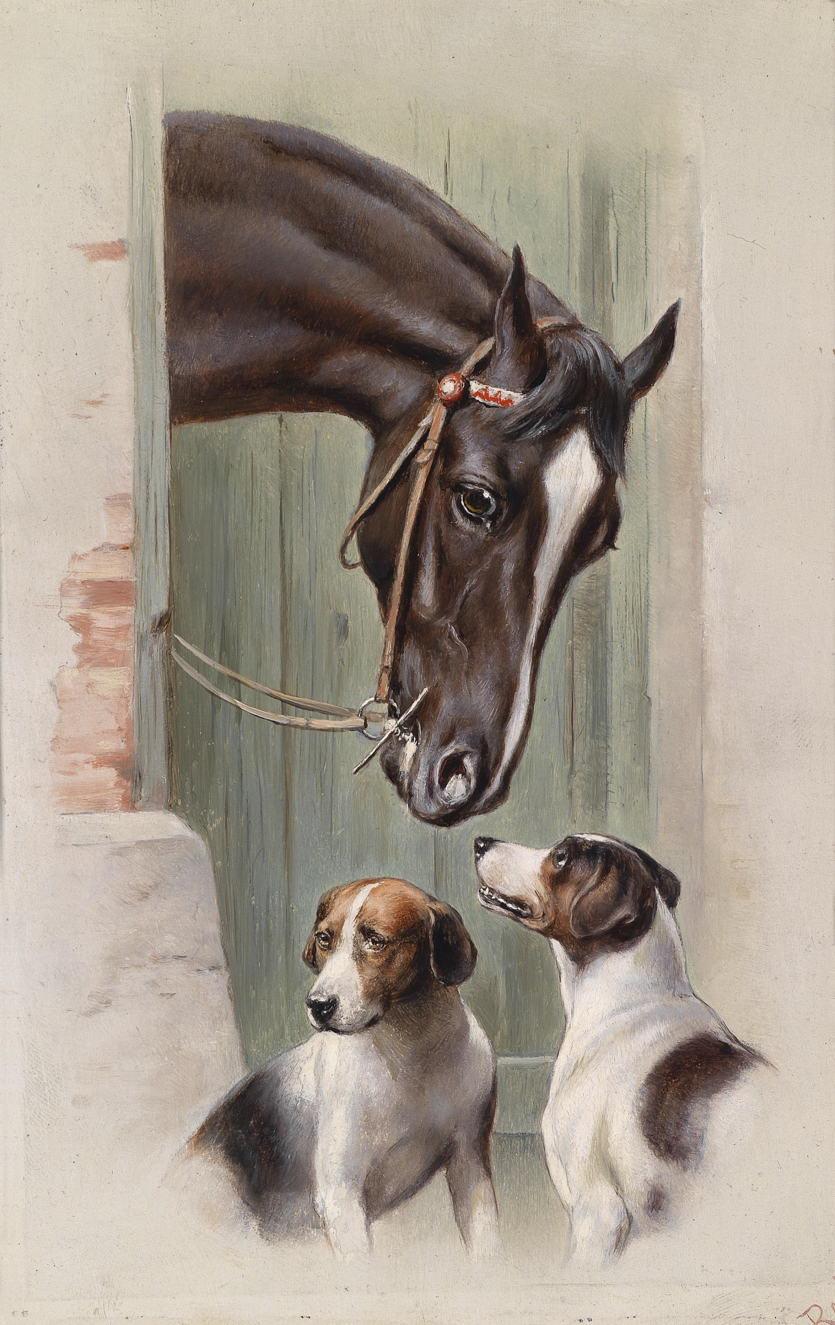 Лошадь и собаки